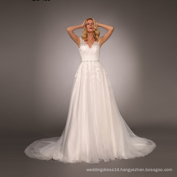 Hot sale custom Cap Sleeve guangzhou wedding dress factory